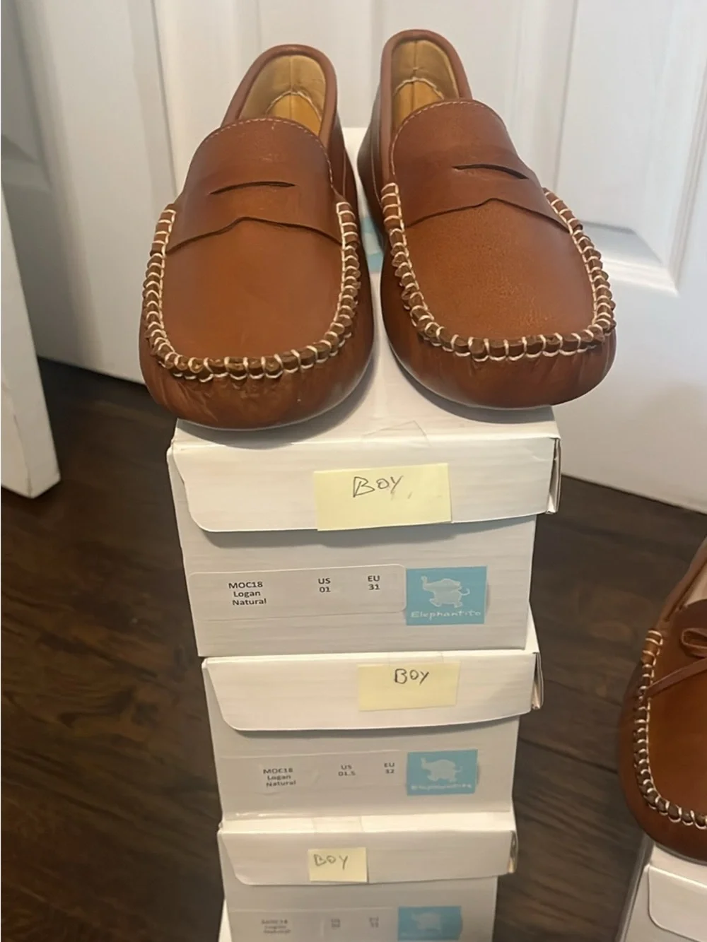 Elephantito Brown Boys Moccasin Slip-Ons